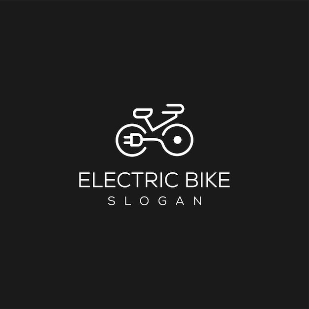 Vettore elemento di design del logo dell'icona della bici elettrica