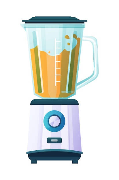 electric blender with orange juice inside vector illustration isolated on white background
