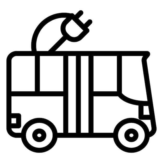 Electric Bus Icon Style