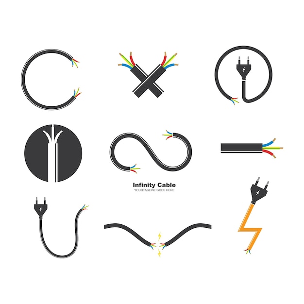Vector electric cable icon vector illustration design template