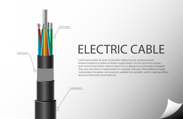 벡터 전기 케이블 템플릿