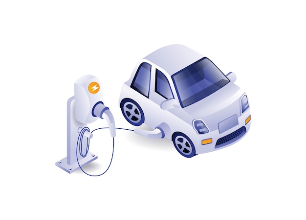 electric car charger concept illustration