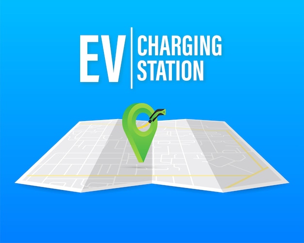 Electric car charging. ev station. vehicle standing.