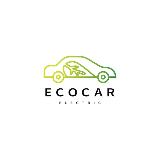 Vector electric car eco friendly car logo design 2