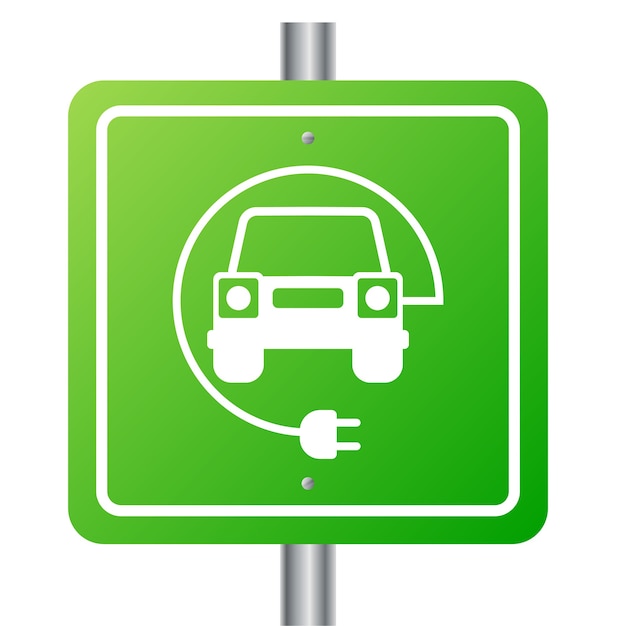 Electric car and Electrical charging station symbol