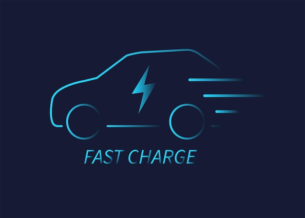 Electric car icon Fast charge Eco friendly vehicle concept Vector illustration