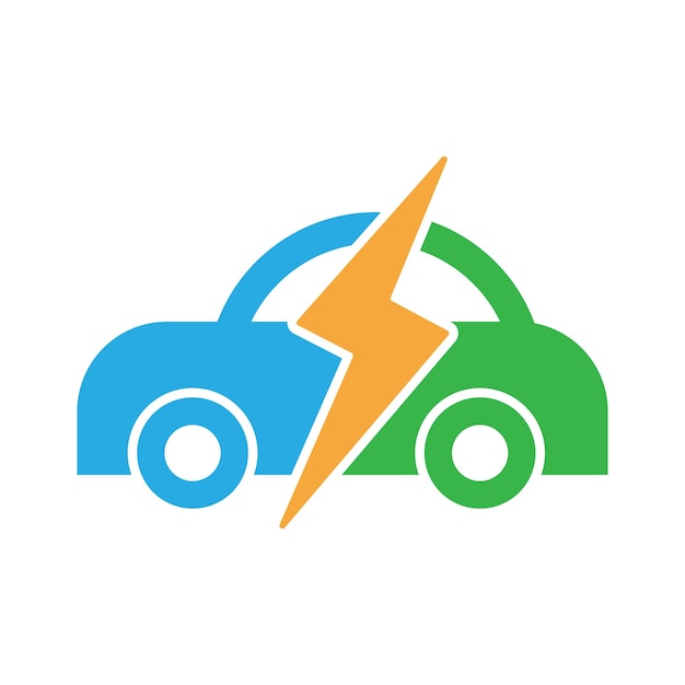 Vector electric car icon logo design