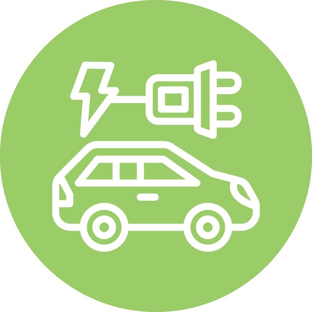 Electric Car Icon Style