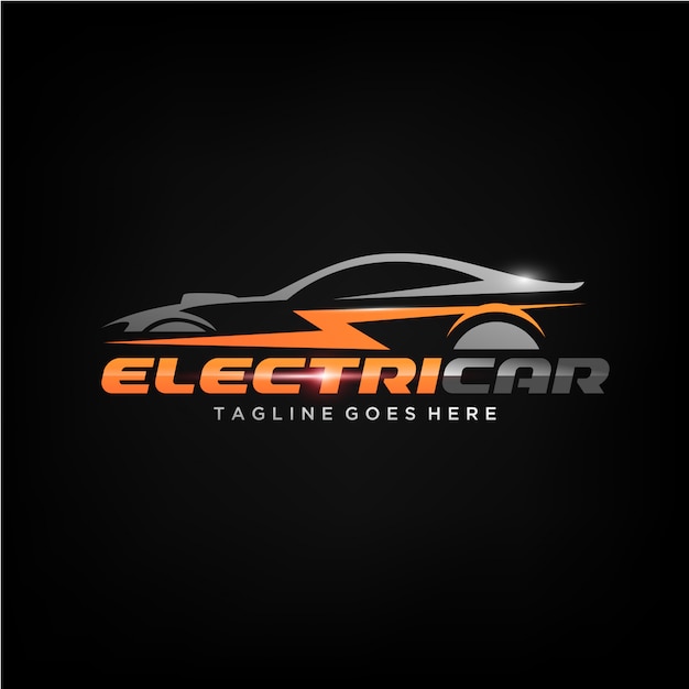 Vettore design del logo auto elettrica