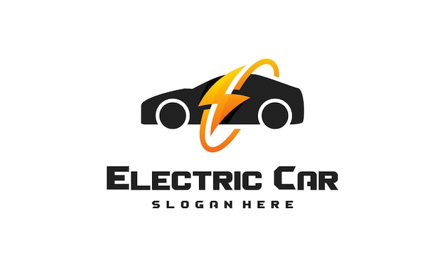 Vector electric car logo designs concept vector, car technology logo template vector illustration