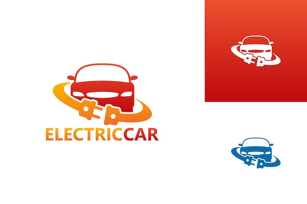 Electric Car Logo Template Design Vector, Emblem, Design Concept, Creative Symbol, Icon