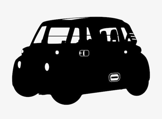 Electric Car Silhouette Vehicle Illustration