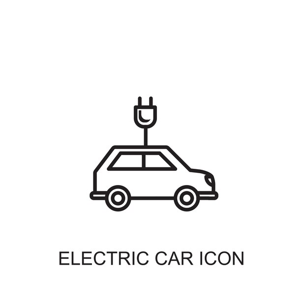 Electric car vector icon icon