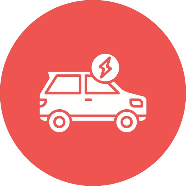 Electric Car Vector Illustration Style