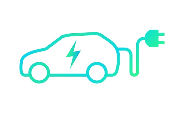 充電プラグ付き電気自動車環境配慮コンセプト グリーン電力ベクトル図