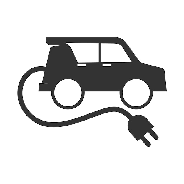 Auto elettrica con spina modello di logo icona illustrazione identità del marchio