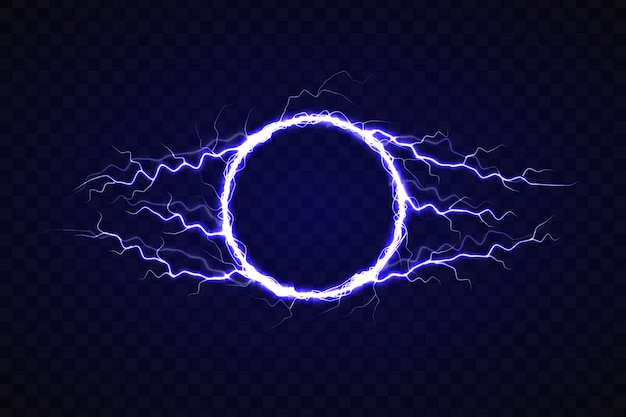 Electric circle with lightning effect