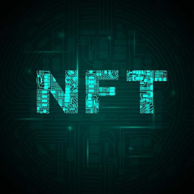 Electric circuit NFT green background