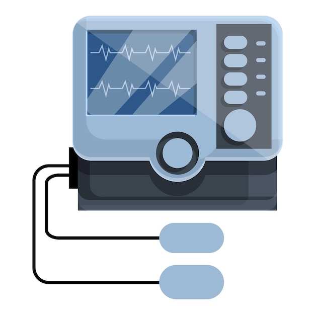 電気除細動器のアイコン 白い背景で隔離の web デザインの電気除細動器ベクトル アイコンの漫画