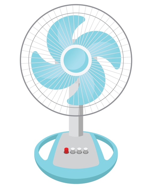 Electric desk fan vector white background