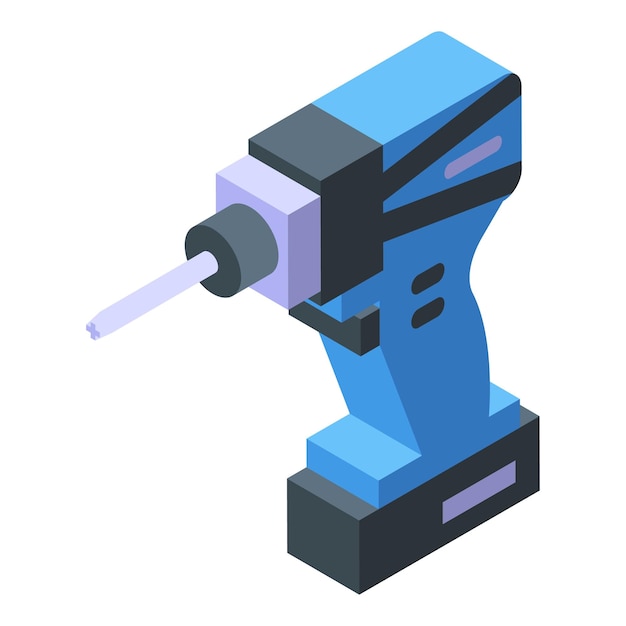 Electric drill icon isometric vector interior stretch ceiling