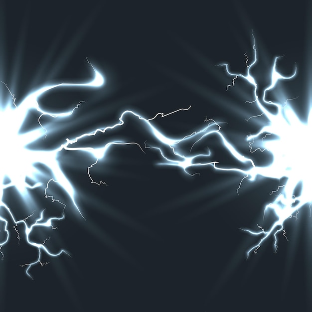 Vector electric energy discharge background power lightning voltage vector illustration