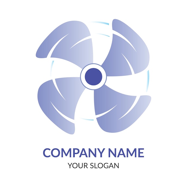 Vector electric fan logo sign ceiling fan design