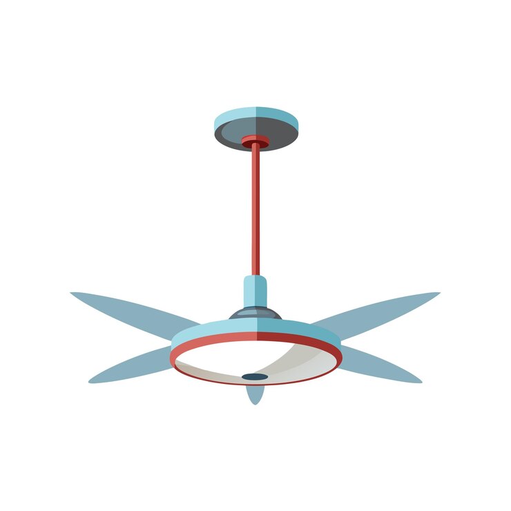 Vector electric fan realistic flat style vector illustration