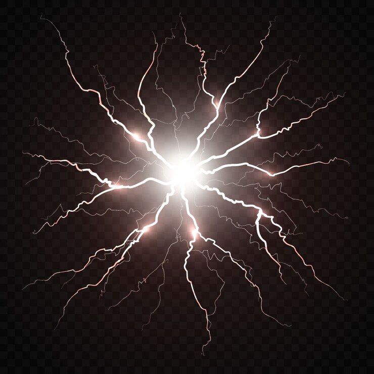 Vector electric flash of lightning.