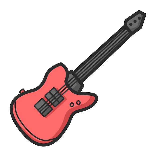 Vector electric guitar clipart illustration