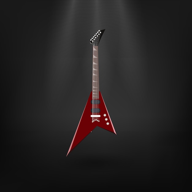 Vector electric guitar on the dark