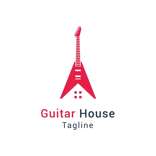 Electric guitar house logo design