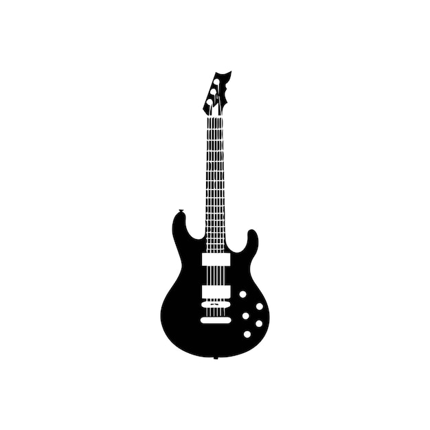 Electric guitar icon Flat illustration of electric guitar vector icon