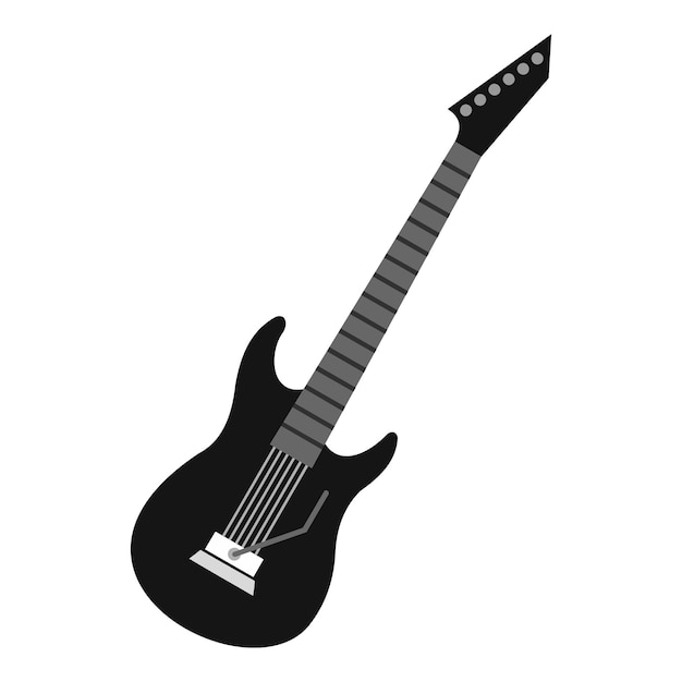 Vector electric guitar icon in flat style isolated on white background musical instrument symbol vector illustration