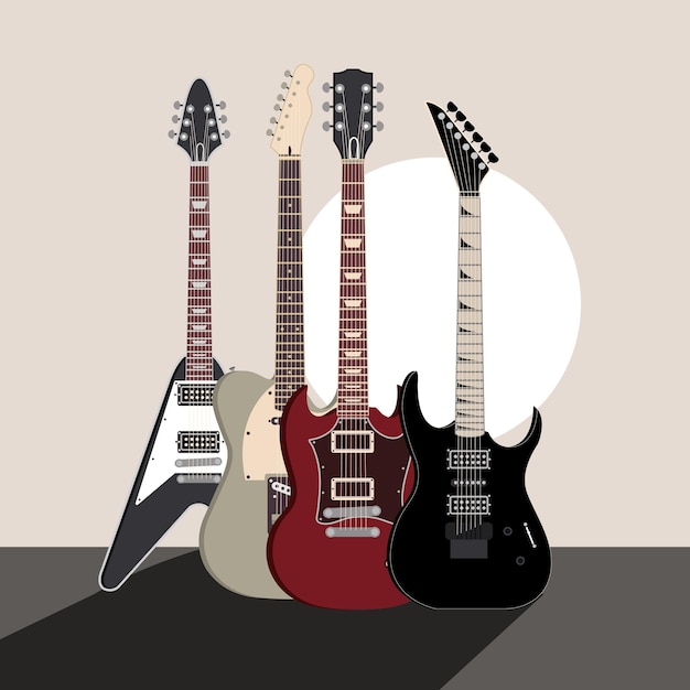 electric guitar musical instruments sound concert illustration