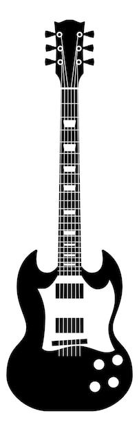 Vector electric guitar rock musician instrument black icon