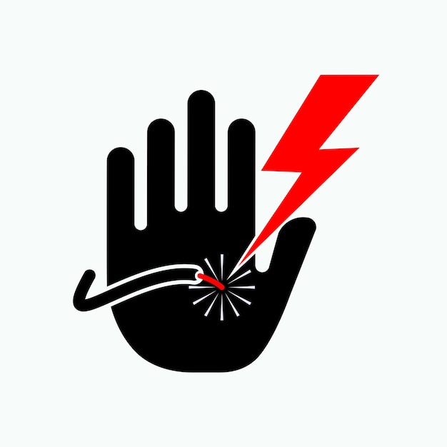 Vector electric hazard icon dangerous high voltage symbol