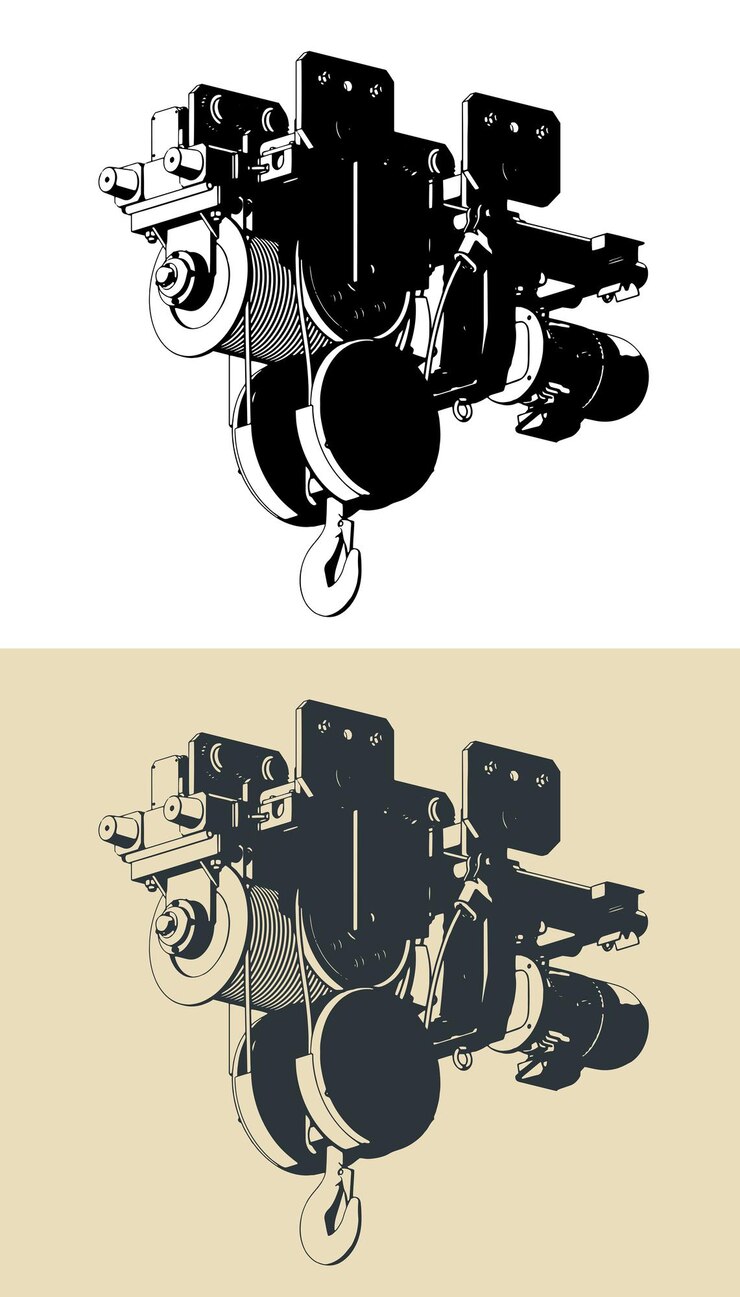 Vector electric hoist with steel rope
