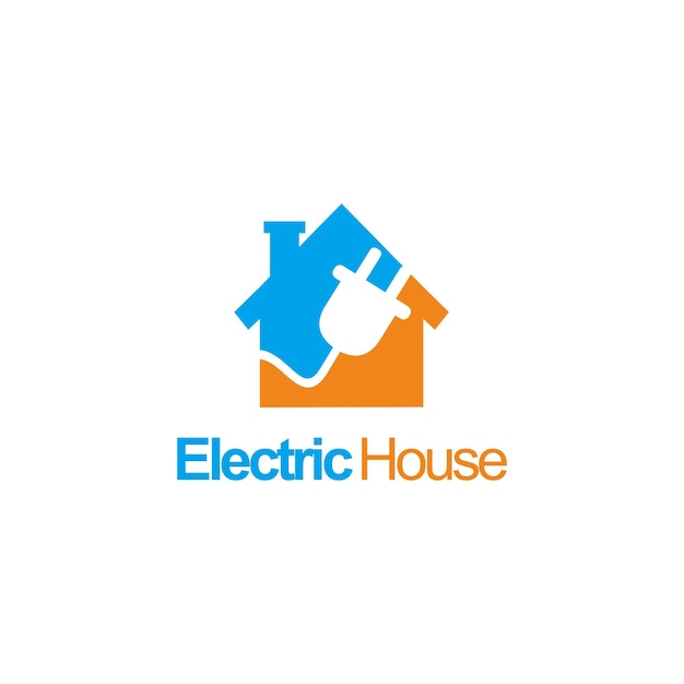 Electric house company logo vector image