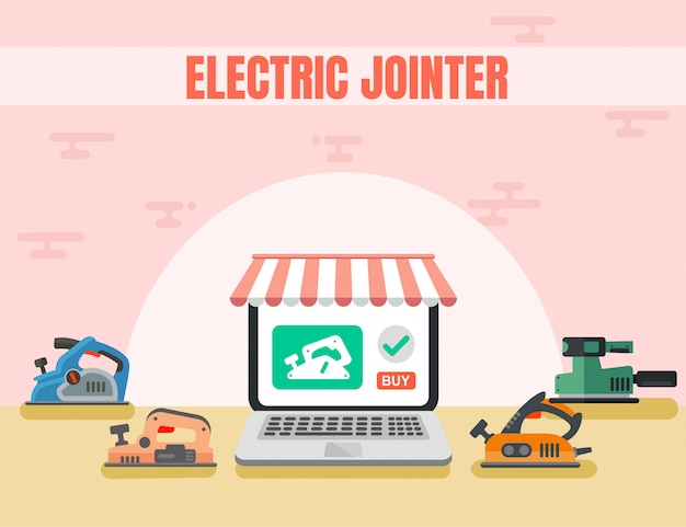 Electric Jointer Online Shop Flat Landing Page