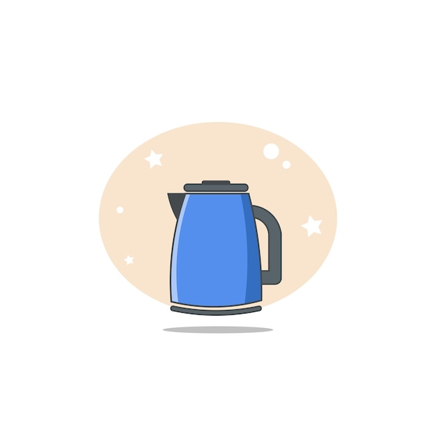 Electric kettle flat icon design element