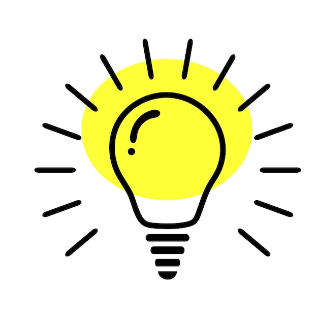 Electric light bulb icon business idea brainstorm inspiration concept