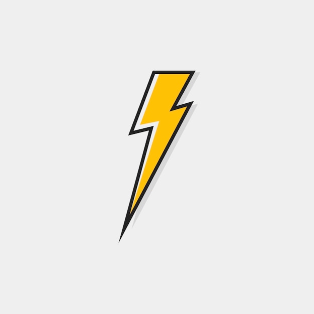 Электрический логотип молнии для ваших нужд. Значок грома. Современная плоская векторная иллюстрация стиля.