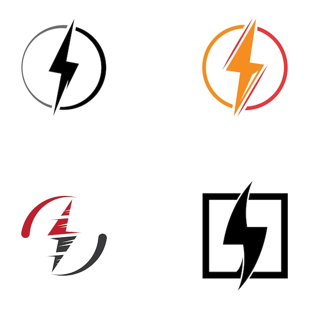 モダンなベクトルイラストデザインコンセプトを使用して電気稲妻のロゴ