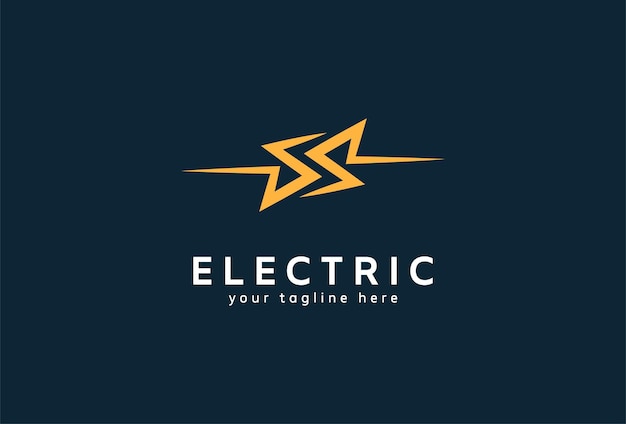 Vector electric logo abstract letter s from negative space lightning bolt tunder bolt design logo template