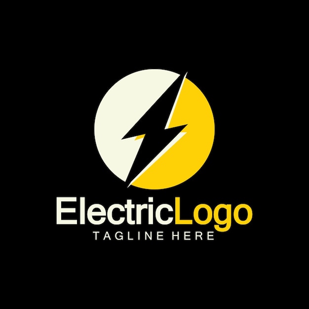 Electric logo design templateisolated on black background