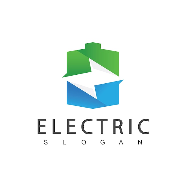 電気のロゴ エコ エネルギー アイコン