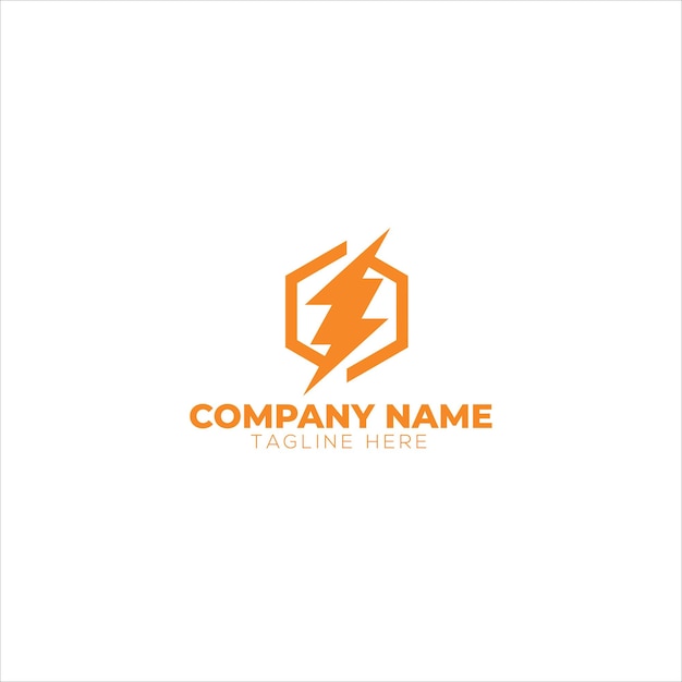 Electric Logo house with thunder bolt combination electric design