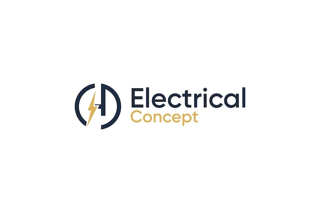 Vector electric logo with letter h shape