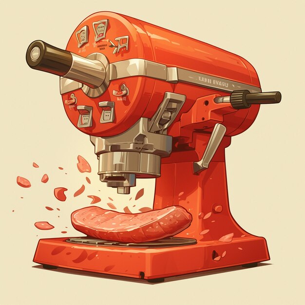 Vector electric meat grinder with sausage attachments